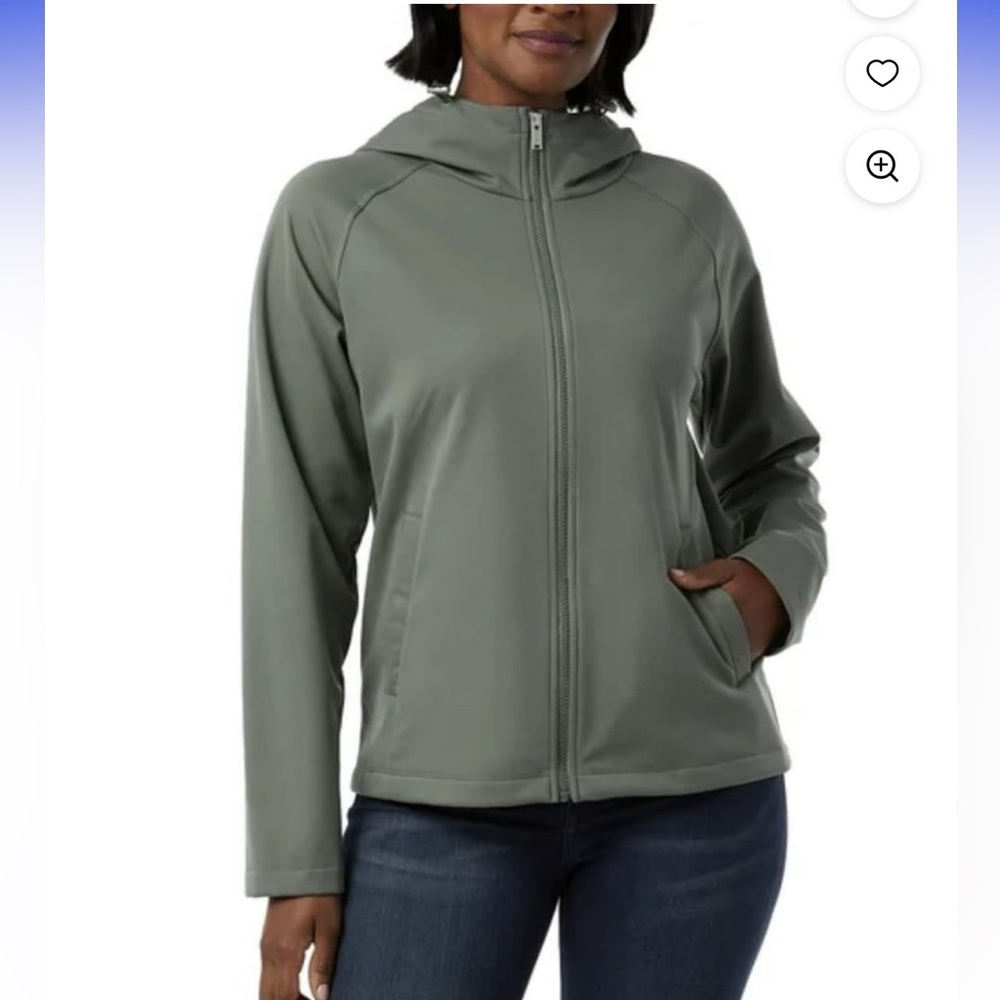 32 Degrees Olive Utility Hooded Zip Jacket